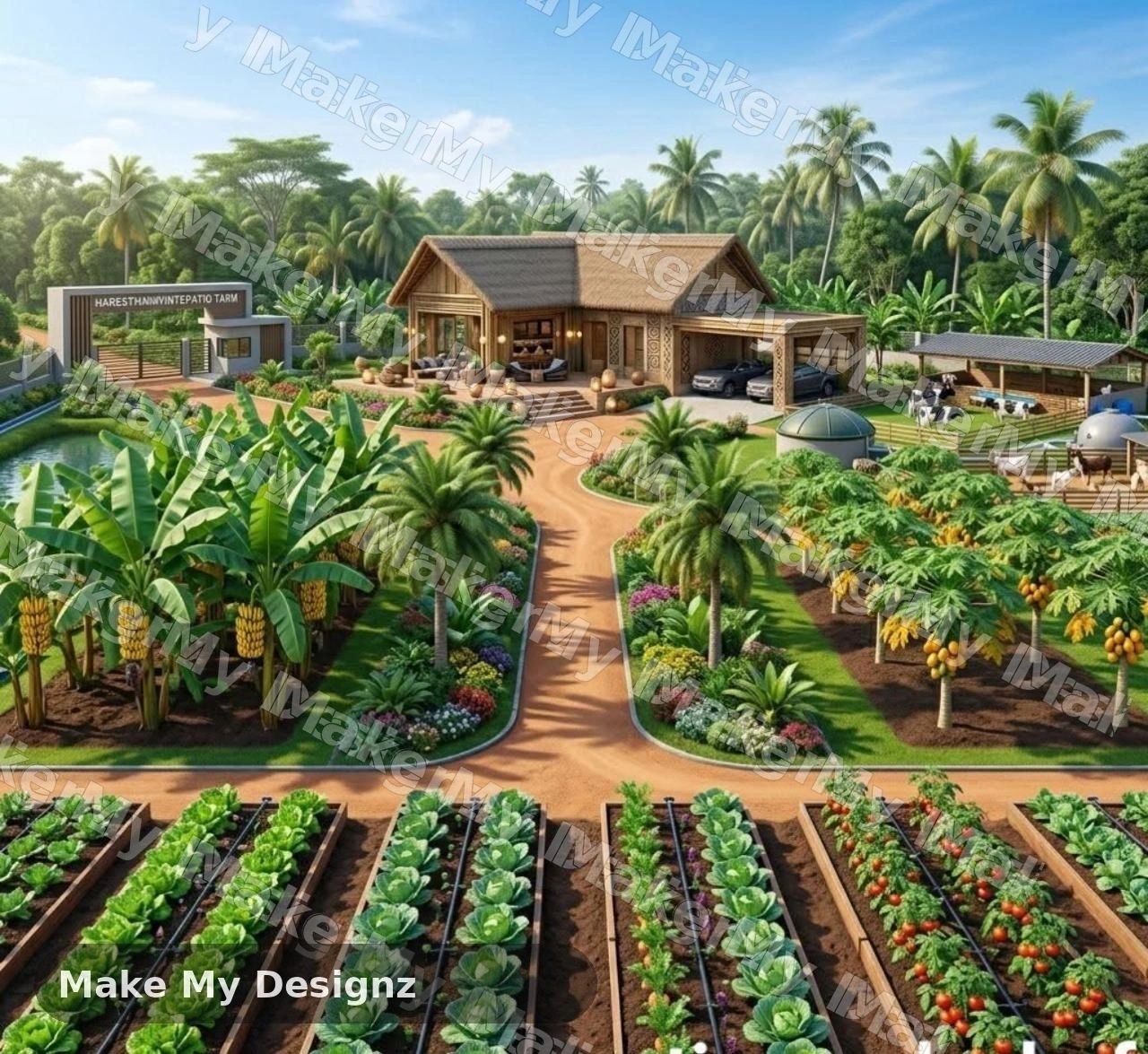Farm estate concept render