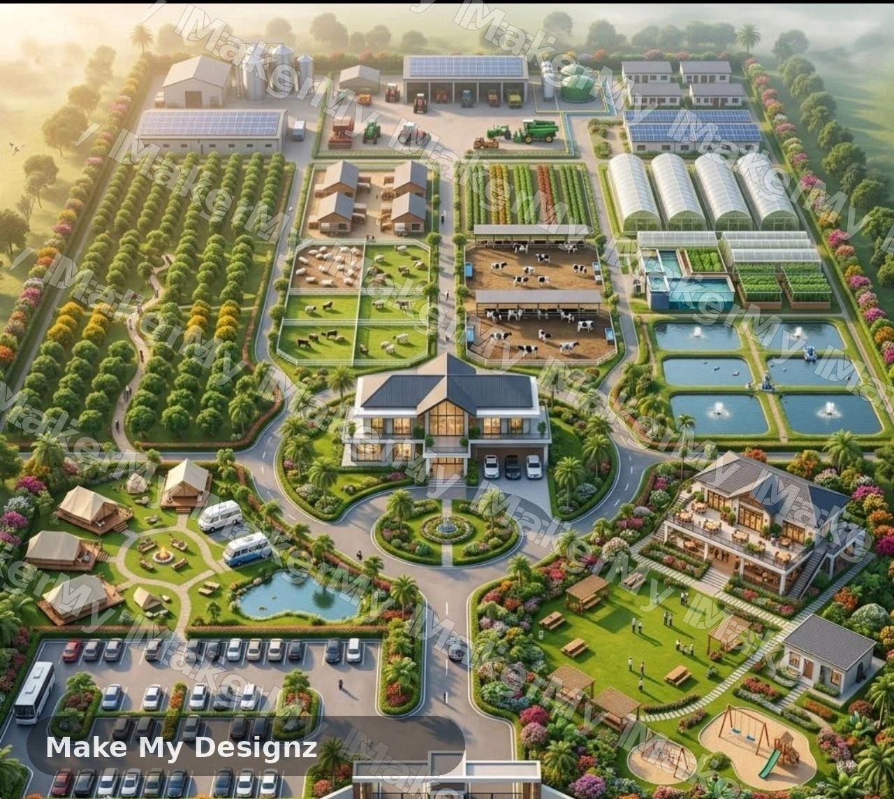 Farm estate concept render